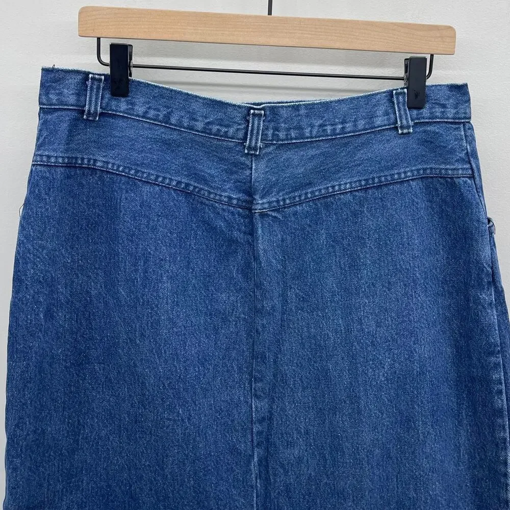 VTG Modern Essentials Long Denim Wrap Skirt Womens 16 Cottagecore 90s‎ Grandma